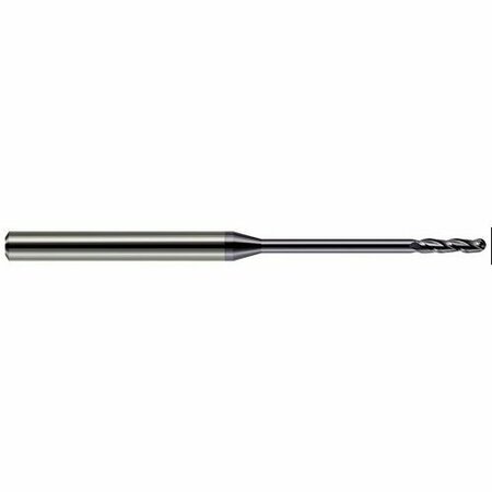 HARVEY TOOL 1/32 Cutter dia. x 0.1550 in. x 0.4700 in. Reach Carbide Ball End Mill, 3 Flutes, AlTiN Coated 724031-C3